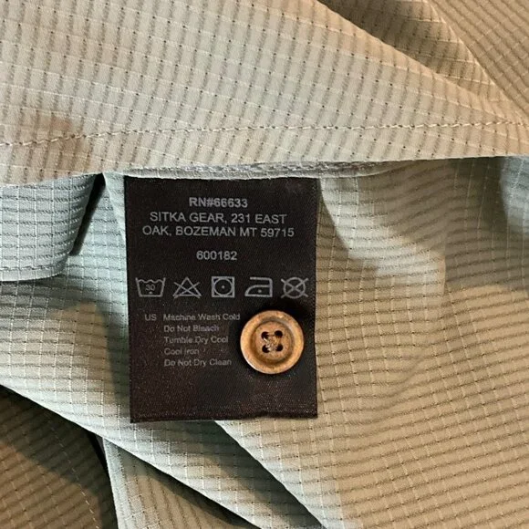 Sitka Gear Mojave Shirt Short Sleeve Mens Green Grid Button Down Size Medium M - Picture 8 of 9